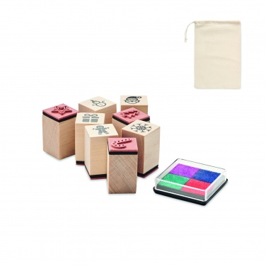 Logotrade promotional merchandise image of: 8 wooden Christmas stamps set